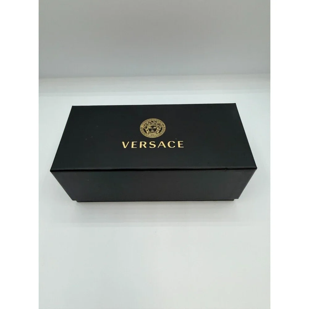 Versace Eyeglasses Sunglasses Case Set w/ Box Cloth Booklet Authentic Black